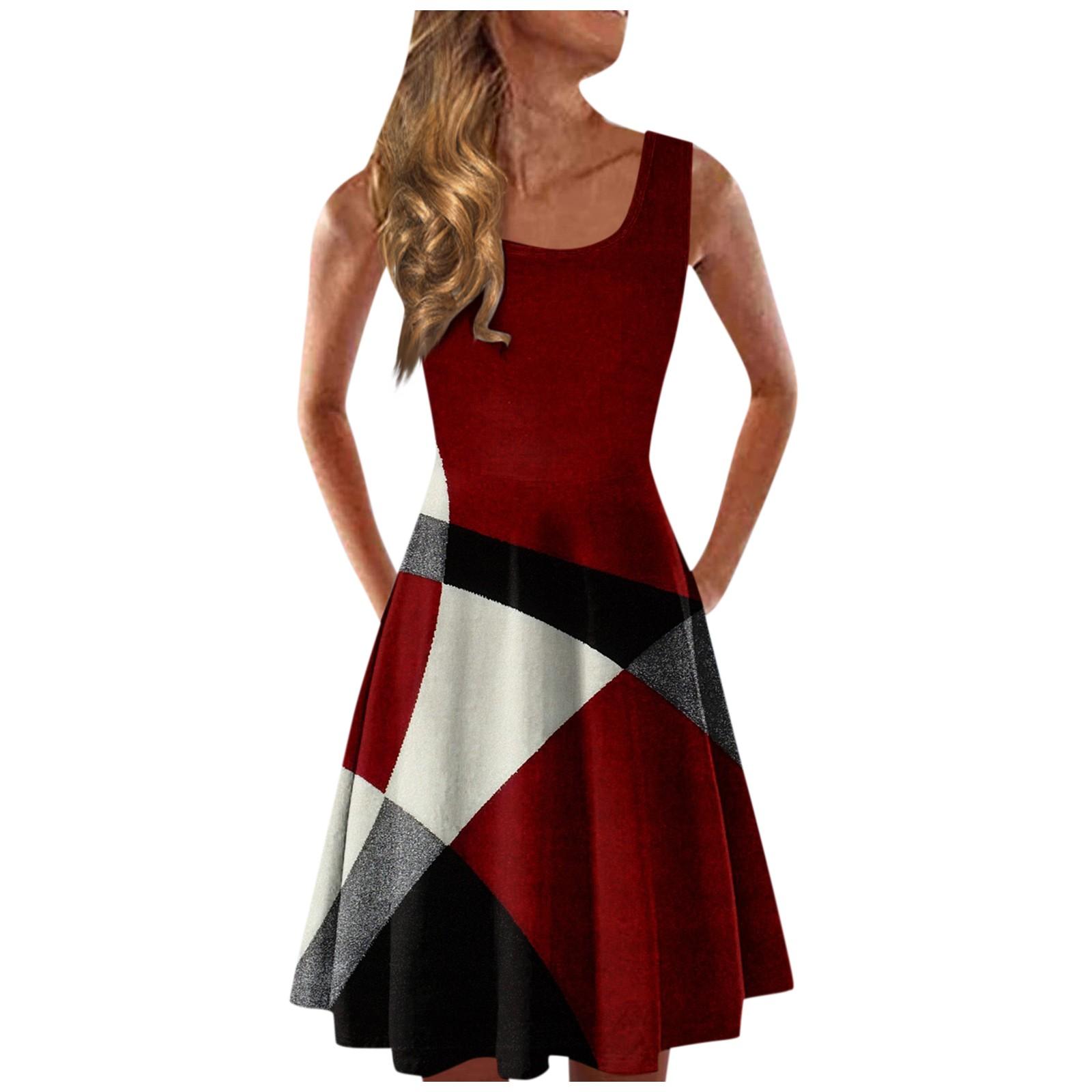 (SU)Женское модное повседневное летнее платье без рукавов с круглым вырезом и принтом
(SU)Женское модное повседневное летнее платье без рукавов с круглым вырезом и принтом