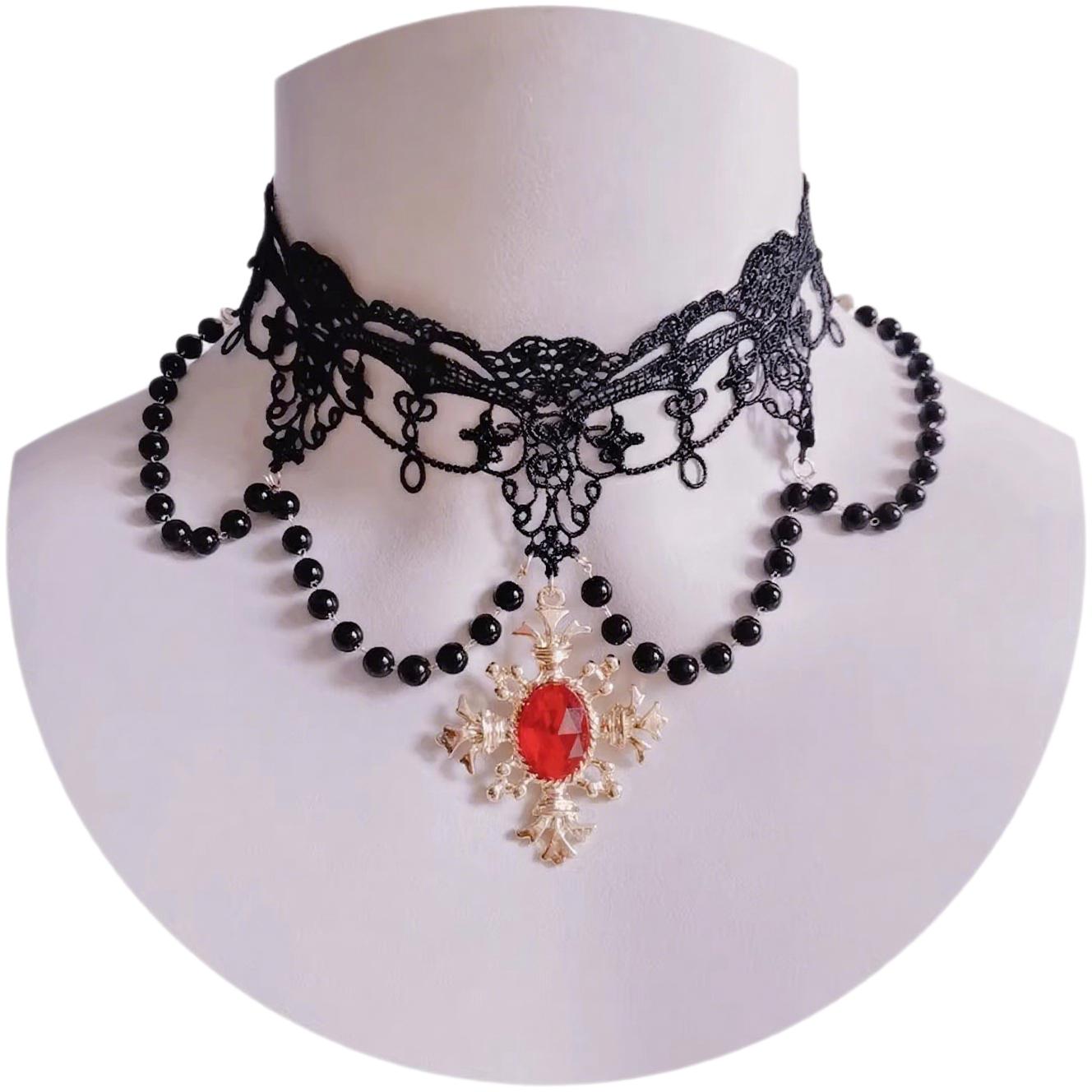 Lolita KC Gothic Necklace Diablo Series Notre Dame Apollo Sun Punk Rose Pearl Lace Collarbone Chain Necklace for Halloween червоний
Lolita KC Gothic Necklace Diablo Series Notre Dame Apollo Sun Punk Rose Pearl Lace Collarbone Chain Necklace for Halloween червоний