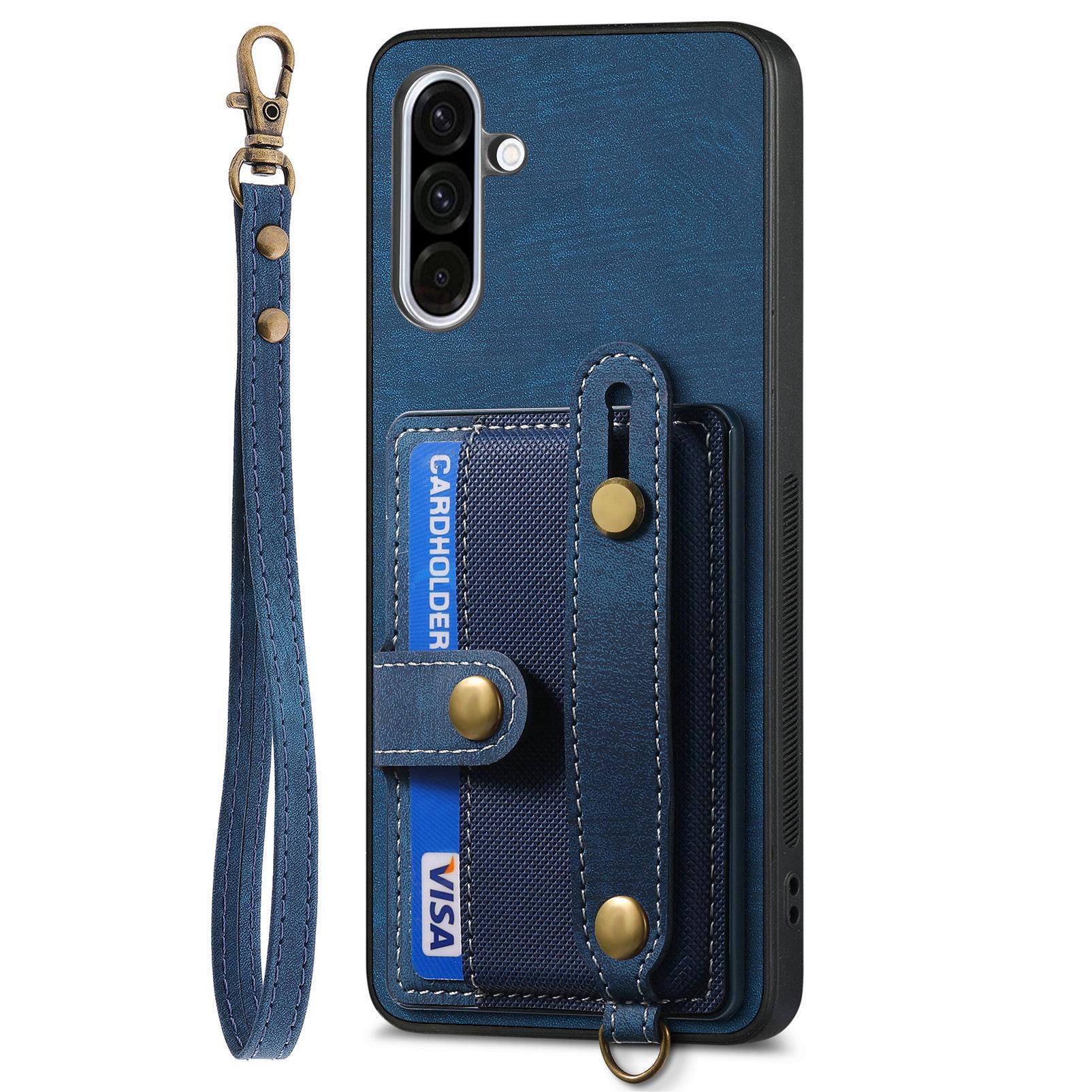 For Samsung Galaxy A36 5G Retro PU Leather Back Cover with Card Holder and Wristband Kickstand Purple
For Samsung Galaxy A36 5G Retro PU Leather Back Cover with Card Holder and Wristband Kickstand Purple