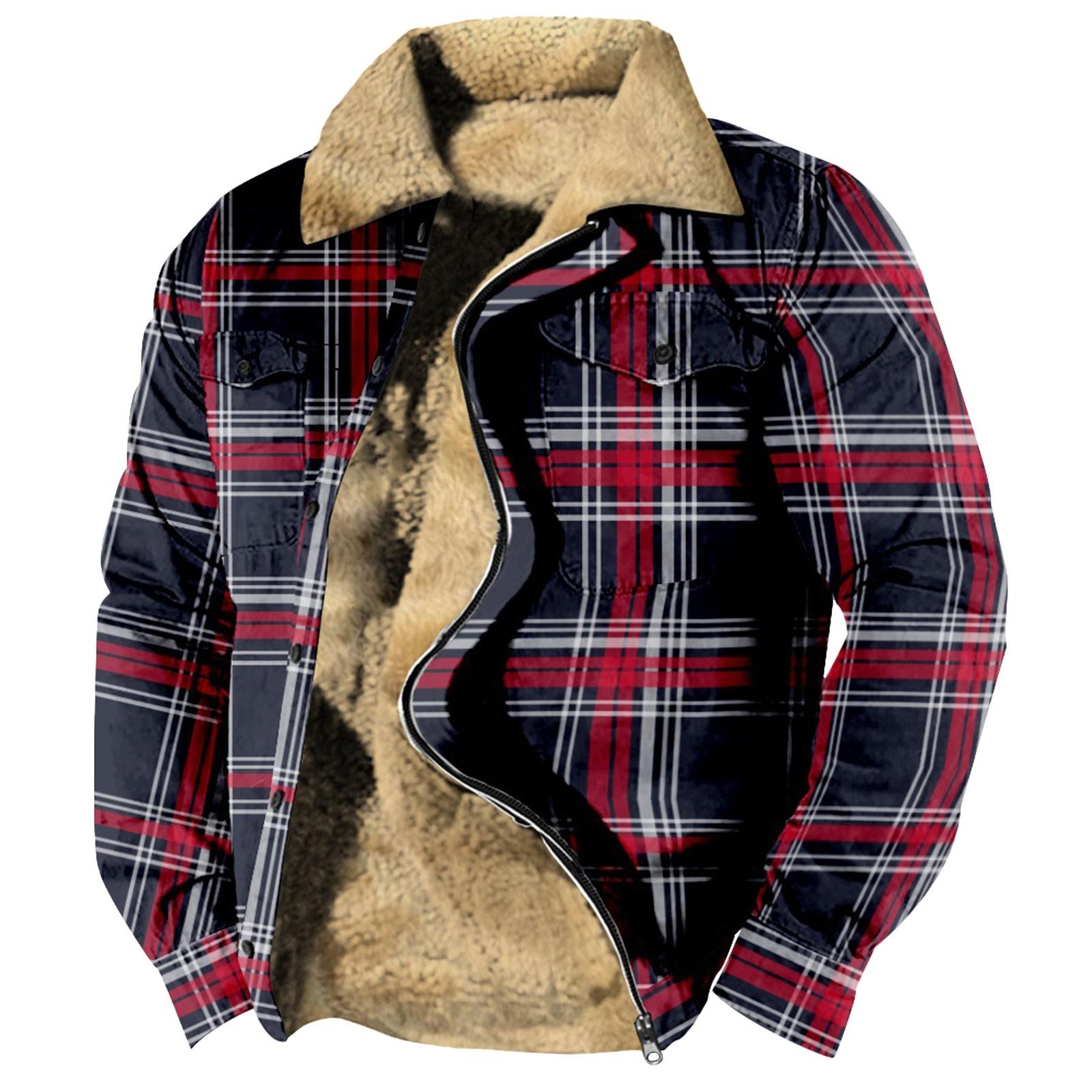 Men s Plaid Print Fleece Thickened Coat Jacket Men s Casual Fashion Warm Coat XXXXXL темно-синього кольору
Men s Plaid Print Fleece Thickened Coat Jacket Men s Casual Fashion Warm Coat XXXXXL темно-синього кольору