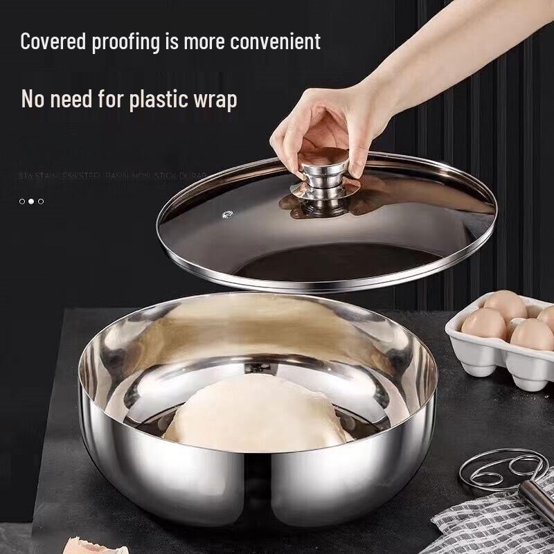 ZISIZ Stainless Steel Mixing Bowl with Lid
ZISIZ Stainless Steel Mixing Bowl with Lid