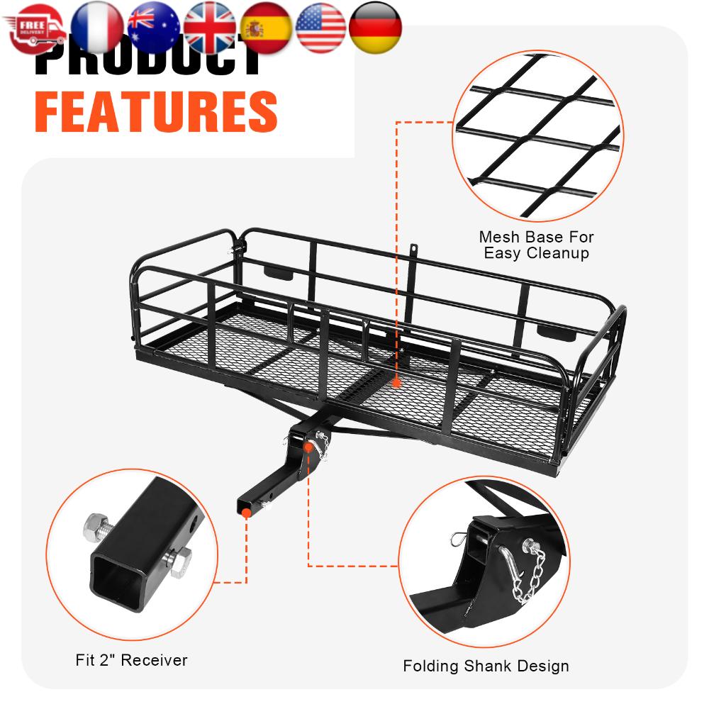 Car Trailer Hitch Rack 500 LBS Capacity Fits 2inch Receiver 60x24x14in with Hitch Stabilizer for SUV Pickup Truck Trailer United States
Car Trailer Hitch Rack 500 LBS Capacity Fits 2inch Receiver 60x24x14in with Hitch Stabilizer for SUV Pickup Truck Trailer United States