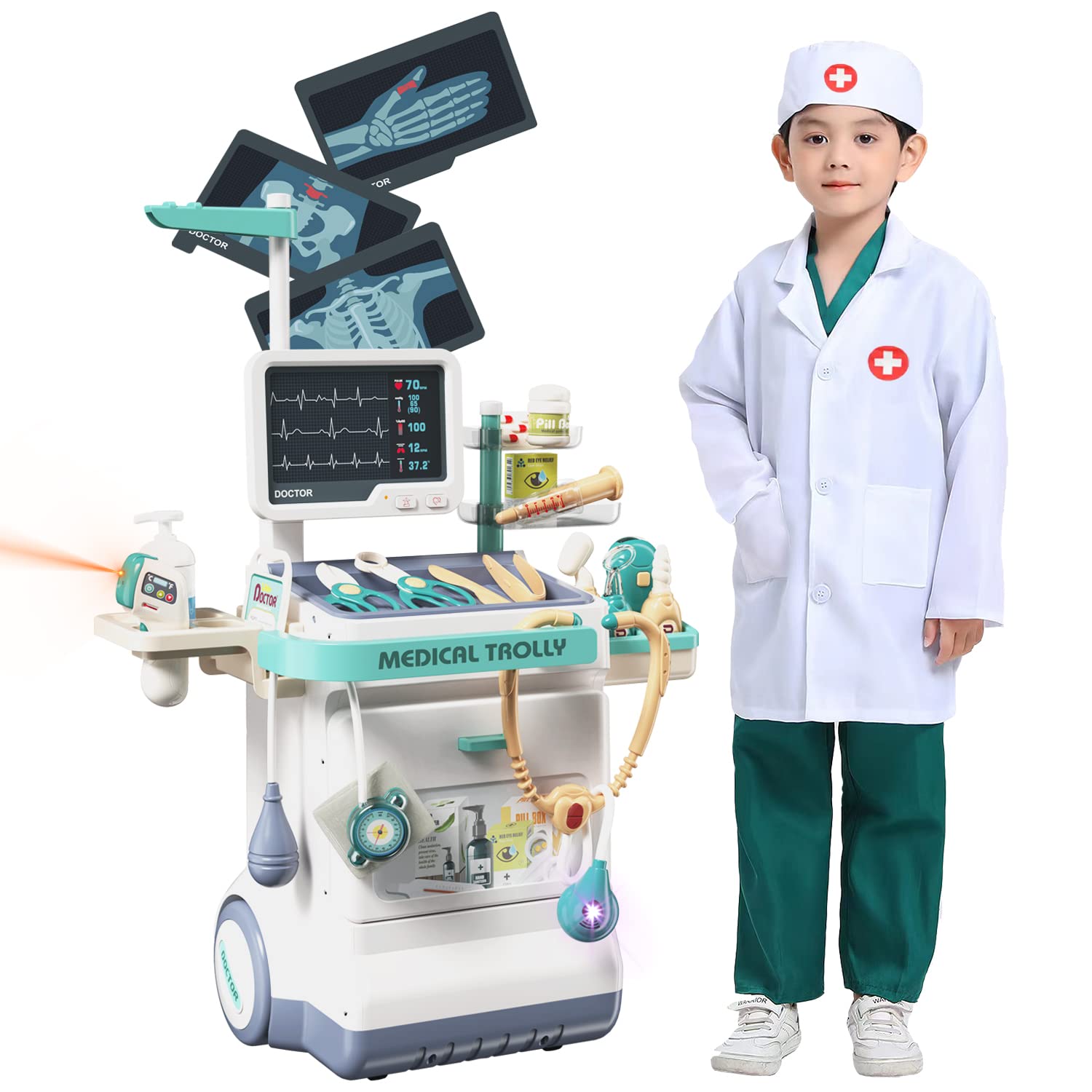 PanKome Doctor Set, 28 Pieces, Doctor Pretend Play, Children s Doctor Coat, Hat, Doctor Toy, Dentist Pretend Play, Pretend Play, Medical Kit, Mini
PanKome Doctor Set, 28 Pieces, Doctor Pretend Play, Children s Doctor Coat, Hat, Doctor Toy, Dentist Pretend Play, Pretend Play, Medical Kit, Mini