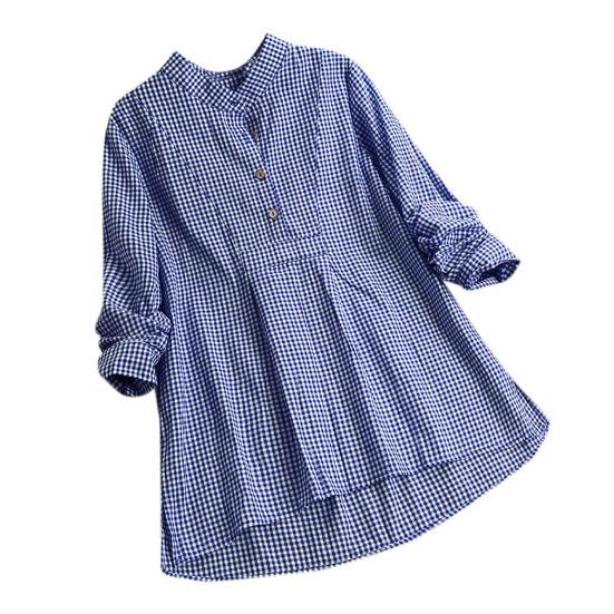 Women Plus Size Plaid Tunic Tops Casual Button Up Lapel Loose Swing Blouse Long Sleeve Pleated Flowy T Shirts S синій
Women Plus Size Plaid Tunic Tops Casual Button Up Lapel Loose Swing Blouse Long Sleeve Pleated Flowy T Shirts S синій
