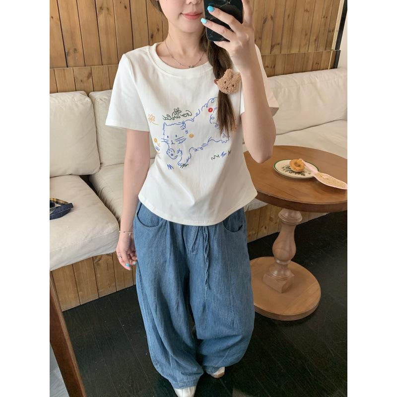 2026 Summer Plus Size Cartoon Cat Print Short Sleeve Casual T-shirt 2XL білий
2026 Summer Plus Size Cartoon Cat Print Short Sleeve Casual T-shirt 2XL білий