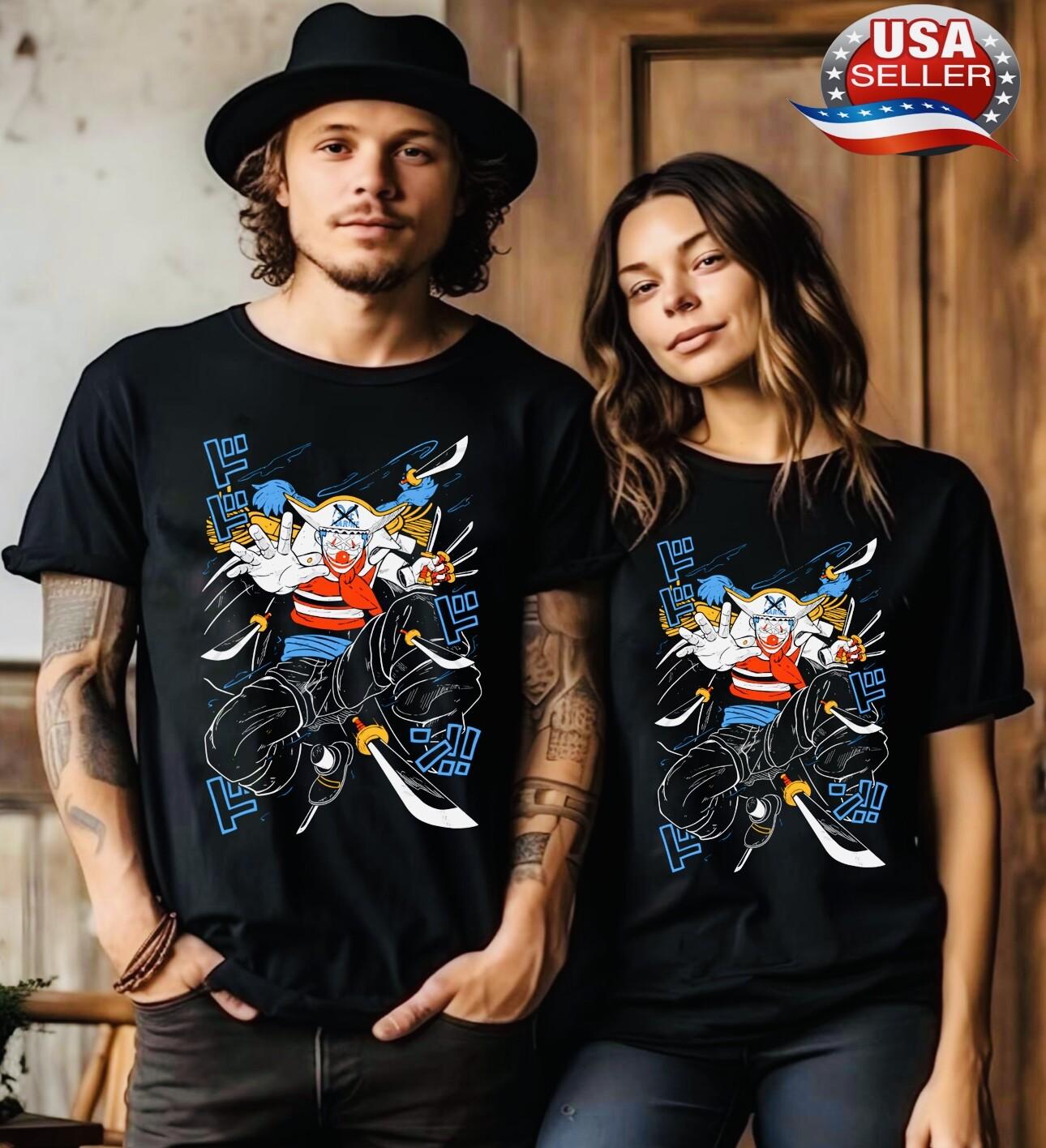 Buggy T-Shirt Mens Womens Tees Top cartoon Film Red Anime Manga Unisex T-Shirt Mens Womens Tees Top Black 4XL
Buggy T-Shirt Mens Womens Tees Top cartoon Film Red Anime Manga Unisex T-Shirt Mens Womens Tees Top Black 4XL