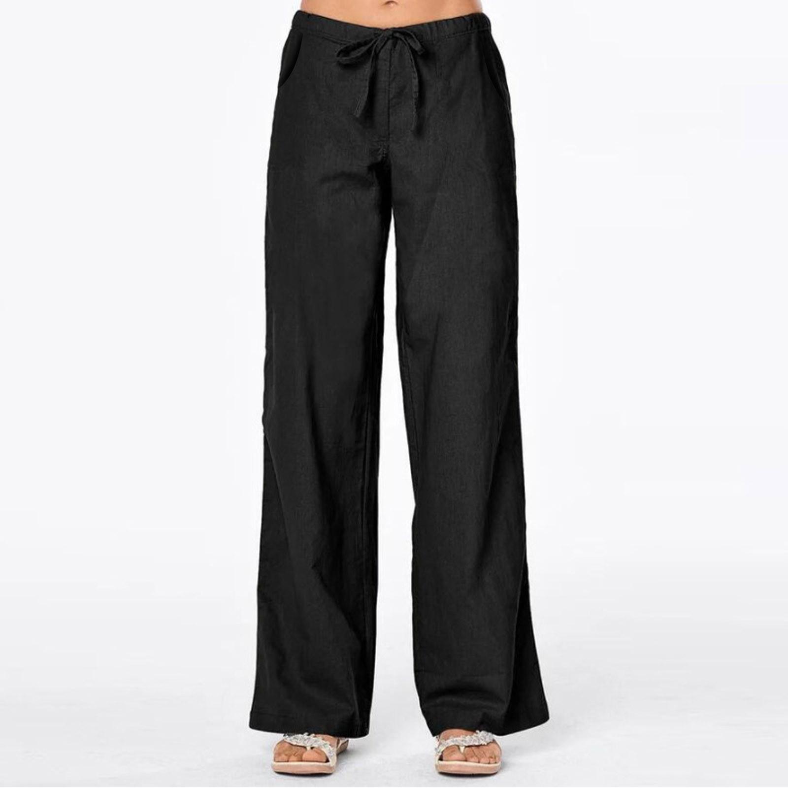 Women s Solid Color Strap Pocket Loose Casual Long Pants Wide Leg Linen Trousers XXXL чёрный
Women s Solid Color Strap Pocket Loose Casual Long Pants Wide Leg Linen Trousers XXXL чёрный