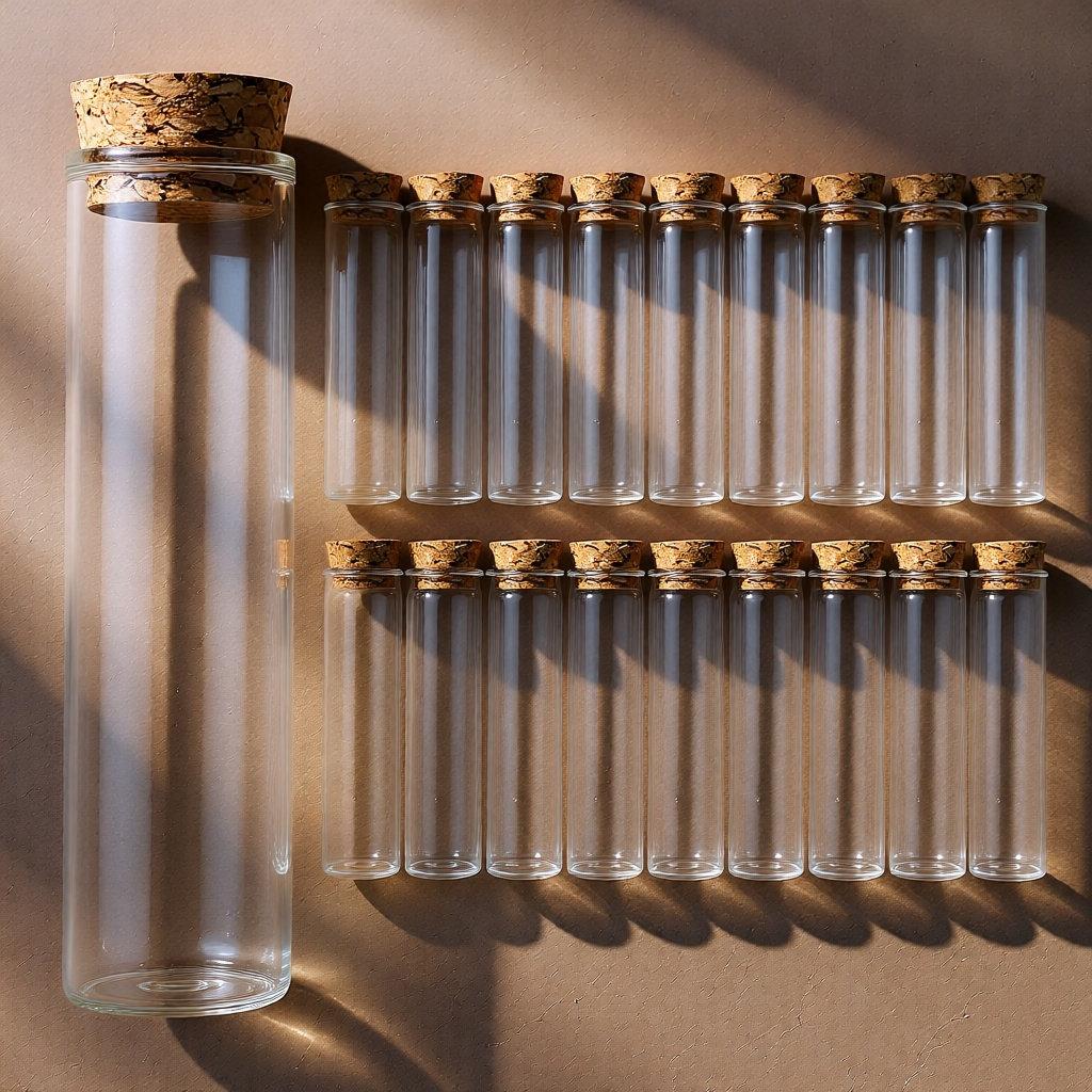 20Pcs Transparent Glass Bottle with Natural Cork Seal Lab Sample Display Bottle Photo Prop Gift Packaging Container Wishing Jar 13X2.5X2.5CM
20Pcs Transparent Glass Bottle with Natural Cork Seal Lab Sample Display Bottle Photo Prop Gift Packaging Container Wishing Jar 13X2.5X2.5CM