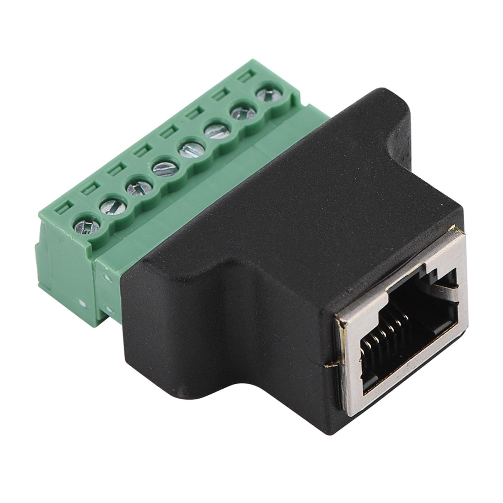 Разъем Ethernet для видеорегистратора RJ45 гнездо к 8-контактному винтовому клеммному разъему белый
Разъем Ethernet для видеорегистратора RJ45 гнездо к 8-контактному винтовому клеммному разъему белый