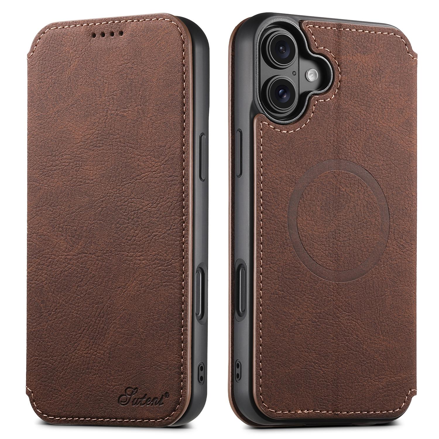 SUTENI J06 For iPhone 16 Case Litchi Texture Leather Wallet Phone Shell Compatible with MagSafe A
SUTENI J06 For iPhone 16 Case Litchi Texture Leather Wallet Phone Shell Compatible with MagSafe A