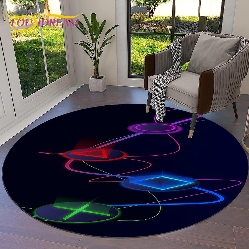 Gamepad Cartoon Game Gamer Round Carpet Rug for Living Room Bedroom Child Playroom Chair Decor,Pet Area Rug Non-slip Floor Mat 60X60cm
Gamepad Cartoon Game Gamer Round Carpet Rug for Living Room Bedroom Child Playroom Chair Decor,Pet Area Rug Non-slip Floor Mat 60X60cm