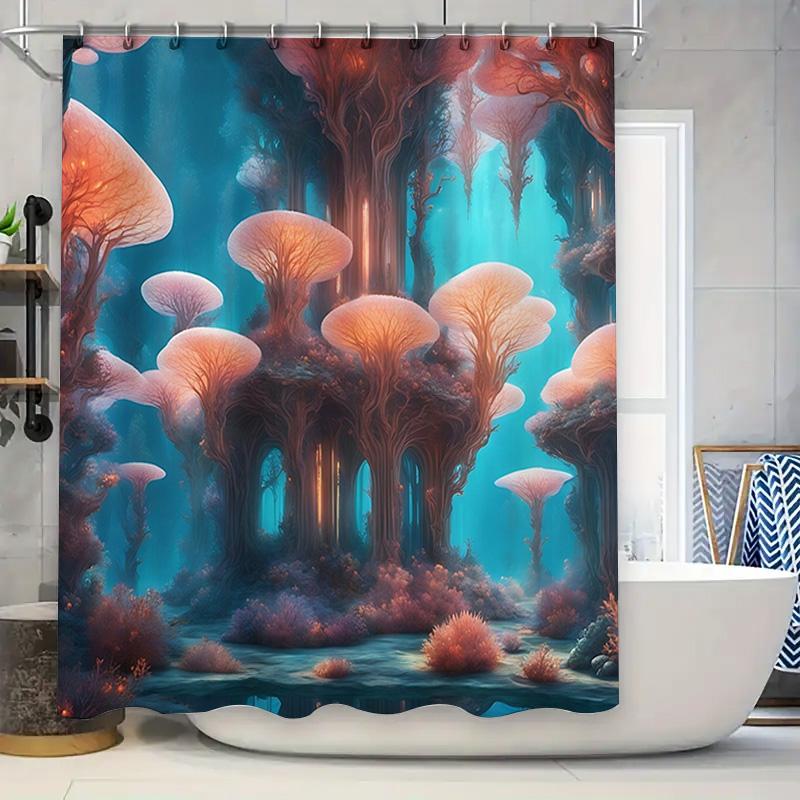 Mystical Forest Shower Curtain Fantasy Tree Mushrooms Decorative Fabric Waterproof Bath Mat Set W60H190(CM)-1 Pcs
Mystical Forest Shower Curtain Fantasy Tree Mushrooms Decorative Fabric Waterproof Bath Mat Set W60H190(CM)-1 Pcs