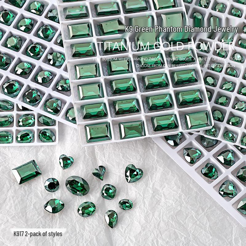 K9 Nail Art Green Aurora Diamond Decorations: Heart, Rectangle, Octagon, and Square Shapes (2pcs)
K9 Nail Art Green Aurora Diamond Decorations: Heart, Rectangle, Octagon, and Square Shapes (2pcs)