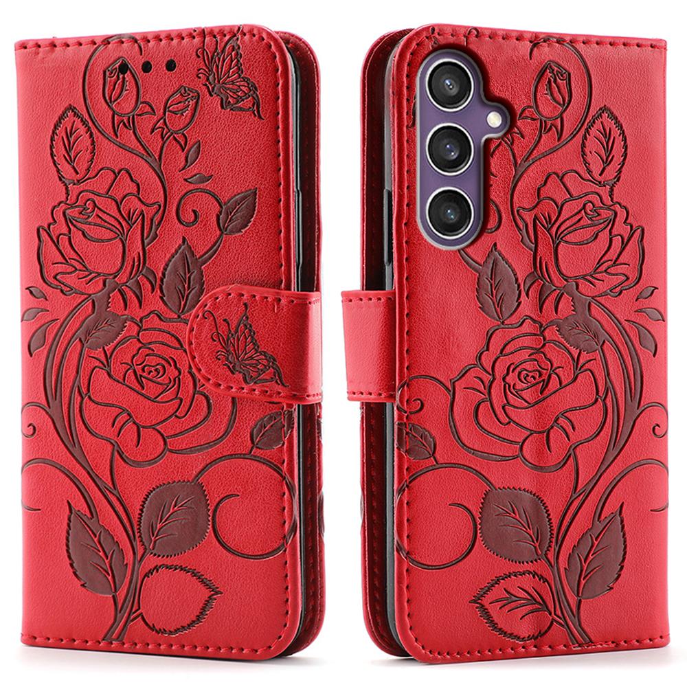 For Samsung Galaxy S25+/S24+ Case Wallet Stand Imprinted Rose Butterfly PU Leather Phone Cover Red
For Samsung Galaxy S25+/S24+ Case Wallet Stand Imprinted Rose Butterfly PU Leather Phone Cover Red