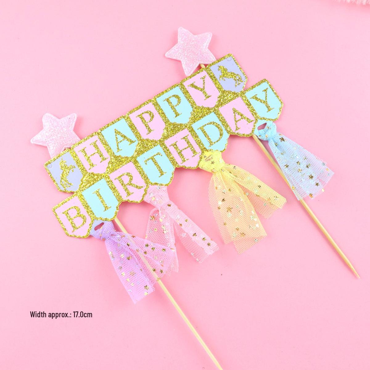 Gold Glitter Happy Birthday Cake Topper Decoration
Gold Glitter Happy Birthday Cake Topper Decoration