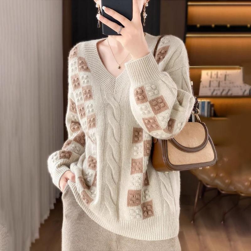 Sweater for Women Autumn Winter Thickened Pullover Warm Knitted V Neck Base Layer Stretchy Long Sleeve Oversize Jumper Tops XXXL хакі
Sweater for Women Autumn Winter Thickened Pullover Warm Knitted V Neck Base Layer Stretchy Long Sleeve Oversize Jumper Tops XXXL хакі