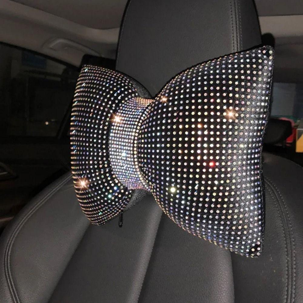 Bling Crystal Bowknot Car Neck Pillow Anti-fatigue Crystal Car Neck Support Car Interior Ornaments чорний 
Bling Crystal Bowknot Car Neck Pillow Anti-fatigue Crystal Car Neck Support Car Interior Ornaments чорний