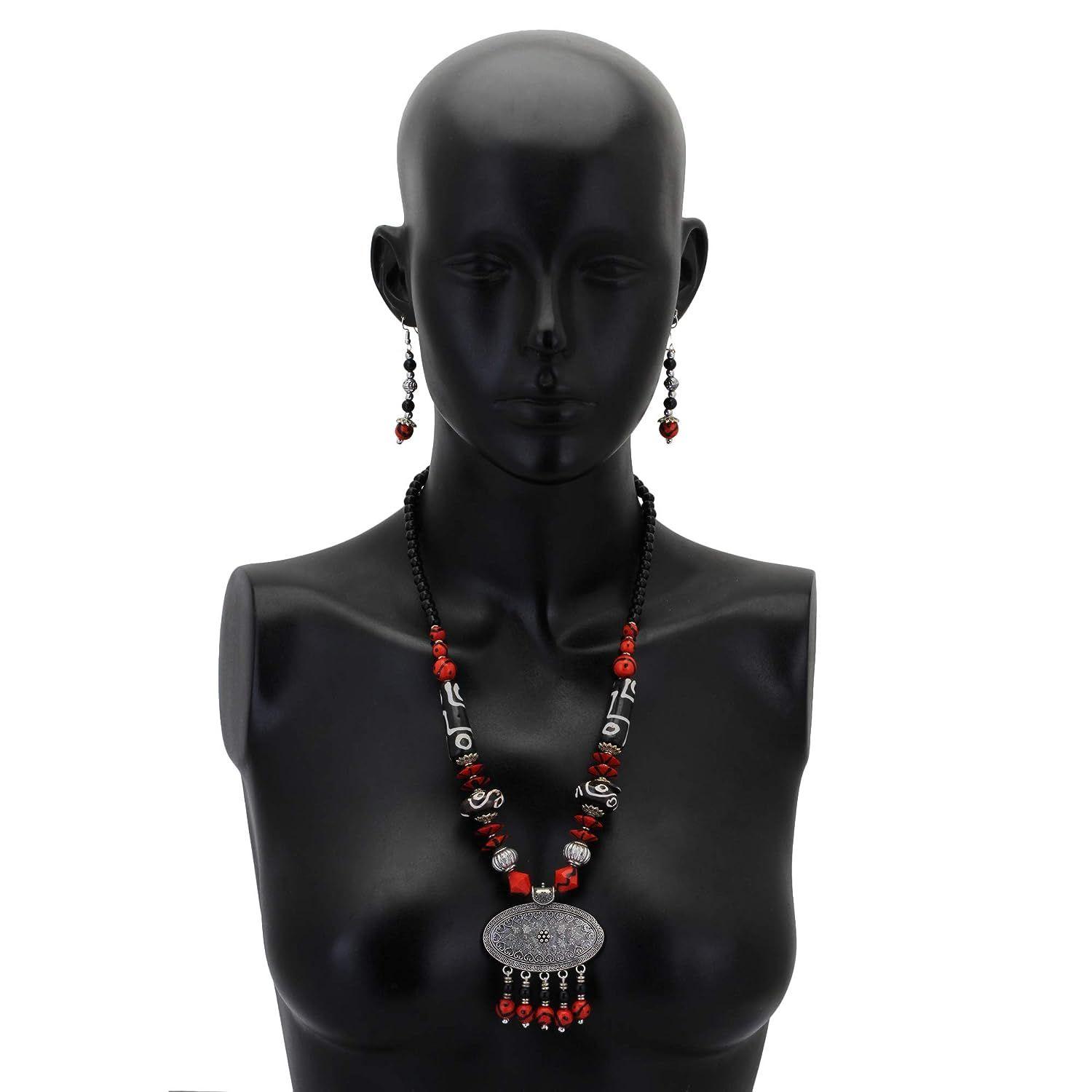 ZIKU JEWELRY Этнический черный и оранжевый цвет Ожерелье с подвеской из недрагоценного металла и серьгами для женщин и девочек
ZIKU JEWELRY Этнический черный и оранжевый цвет Ожерелье с подвеской из недрагоценного металла и серьгами для женщин и девочек