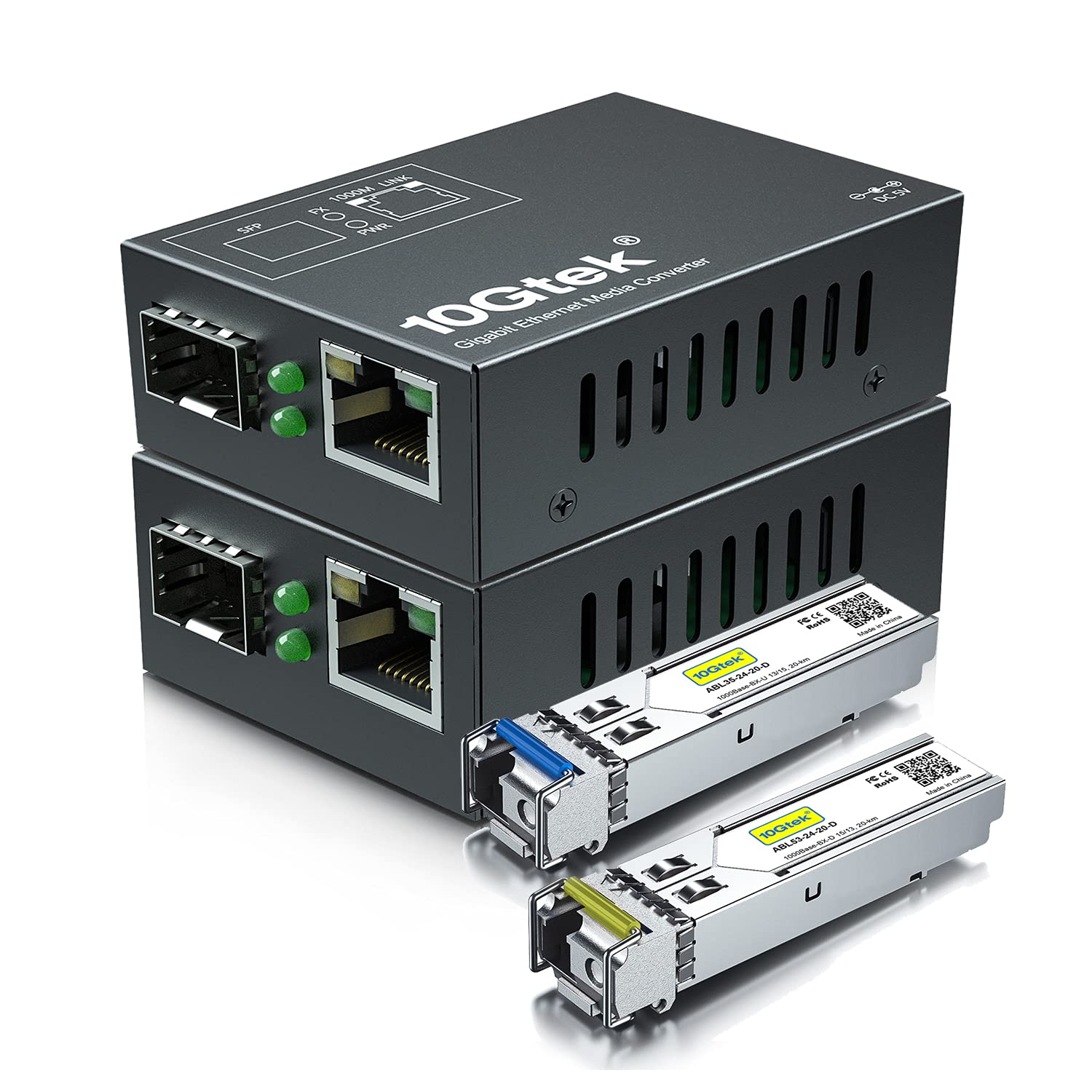 10Gtek Gigabit Optical Media Converter Small Size 1 Single Mode 1 Core LC Fiber BiDi SFP Module Set 500m Up to Pair, 1.25Gb/s 1000Base-LX (1310/1550nm
10Gtek Gigabit Optical Media Converter Small Size 1 Single Mode 1 Core LC Fiber BiDi SFP Module Set 500m Up to Pair, 1.25Gb/s 1000Base-LX (1310/1550nm