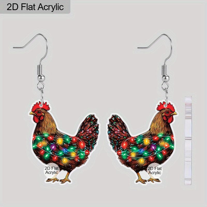 2D Плоские 1 пара Рождественский фестиваль Красочные серьги-подвески с рисунком курицы Рождественские украшения для женщин
2D Плоские 1 пара Рождественский фестиваль Красочные серьги-подвески с рисунком курицы Рождественские украшения для женщин