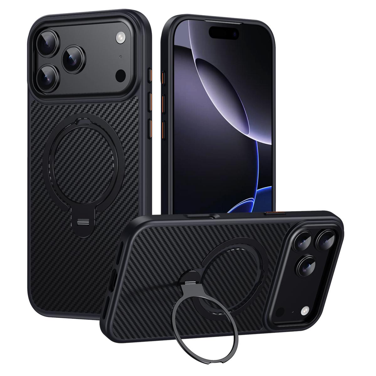 Чохол для iPhone 17 Pro, сумісний з MagSafe, ПК + ТПУ, чохол для телефону з тримачем-кільцем, текстура вуглецевого волокна
Чохол для iPhone 17 Pro, сумісний з MagSafe, ПК + ТПУ, чохол для телефону з тримачем-кільцем, текстура вуглецевого волокна