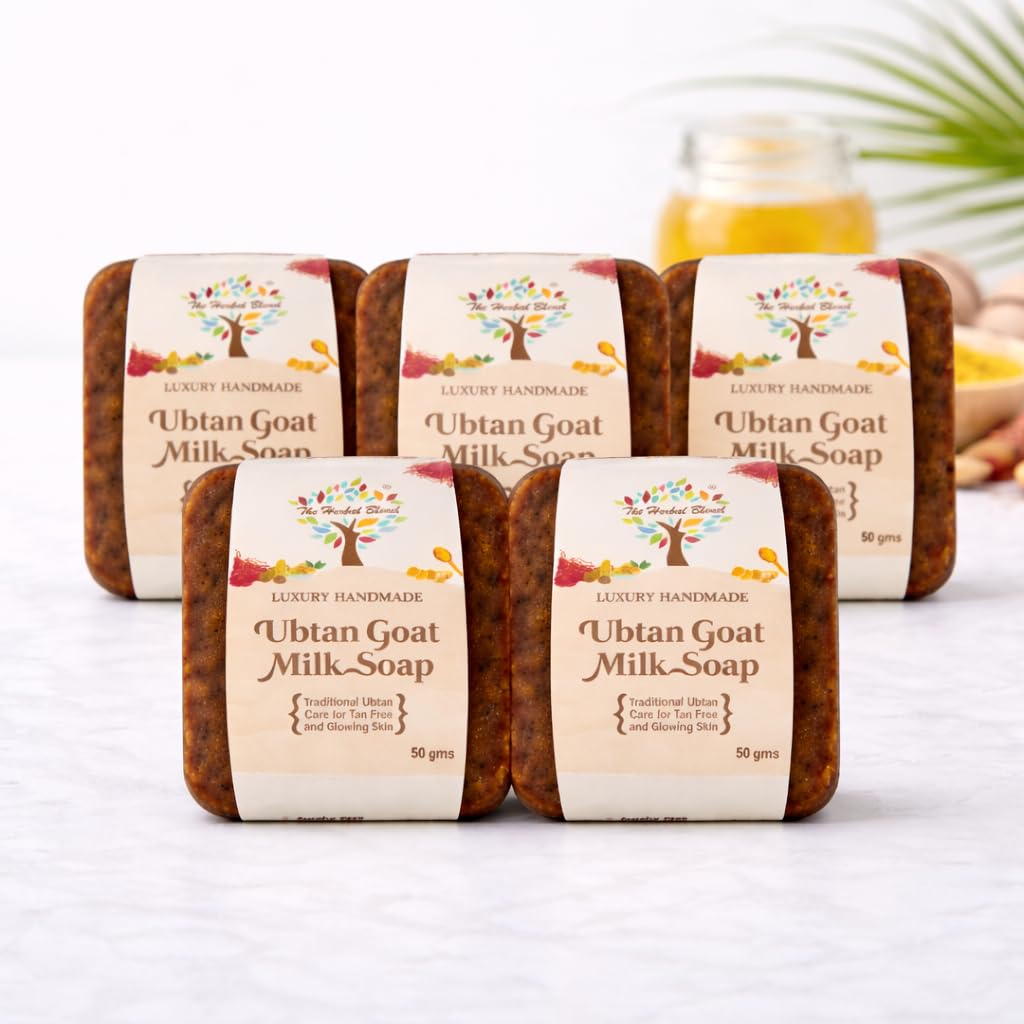 The Herbal Blend Luxury Handmade Ubtan Goat Milk Soap, Saffron, Neem, Sandalwood & Rose Petals, Traditional Care for Tan Removal, Deep Cleansing an
The Herbal Blend Luxury Handmade Ubtan Goat Milk Soap, Saffron, Neem, Sandalwood & Rose Petals, Traditional Care for Tan Removal, Deep Cleansing an