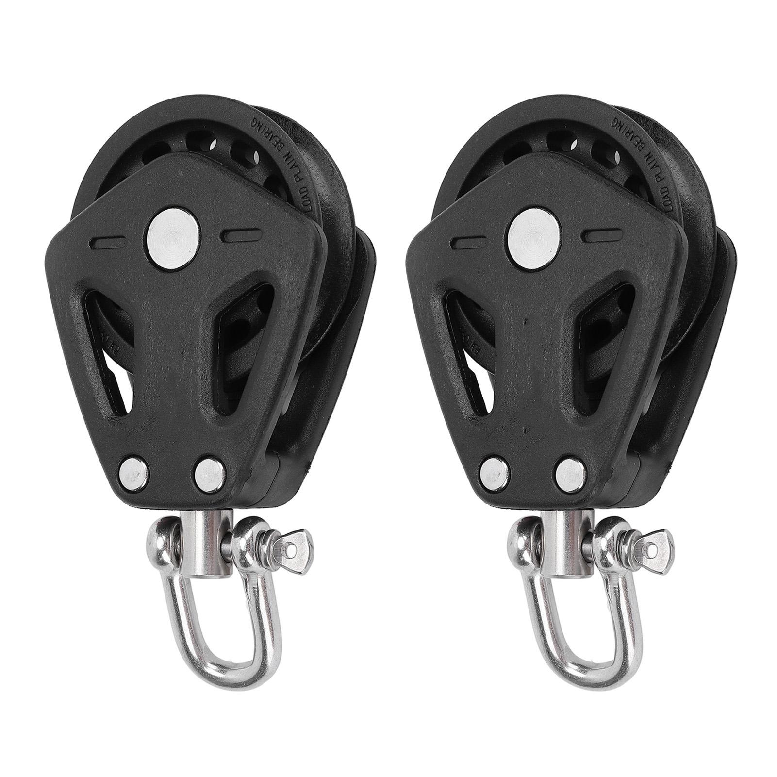 2PCS Marine Pulley Block Stainless Steel Nylon Heavy Duty High Load Capacity Universal Single Head Pulley for Sailboat with Lock
2PCS Marine Pulley Block Stainless Steel Nylon Heavy Duty High Load Capacity Universal Single Head Pulley for Sailboat with Lock
