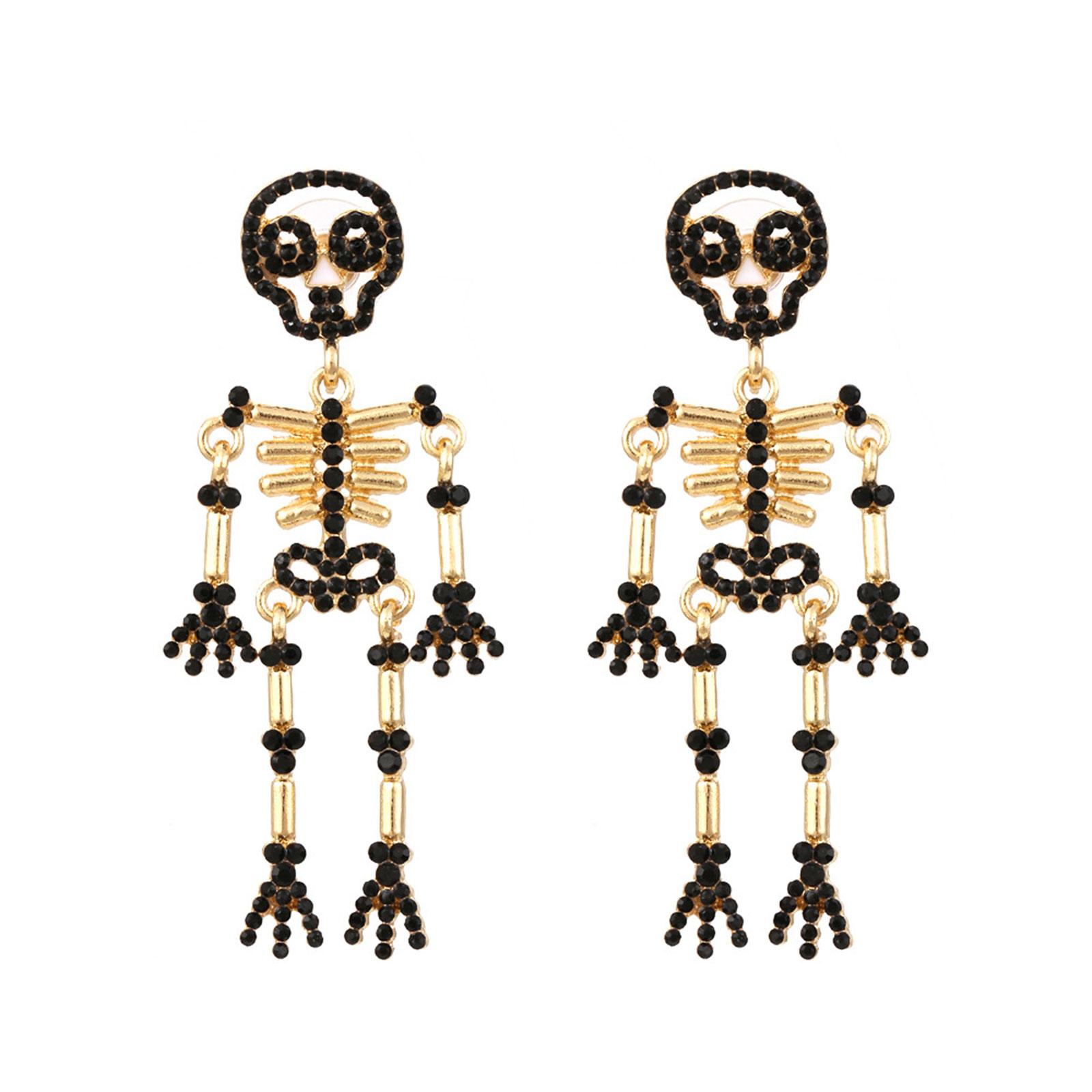 Gothic Rhinestones Skeleton Drop Dangle Earrings Crystal Skull Bone Pendant Earring Personality Halloween Party Ornam
Gothic Rhinestones Skeleton Drop Dangle Earrings Crystal Skull Bone Pendant Earring Personality Halloween Party Ornam