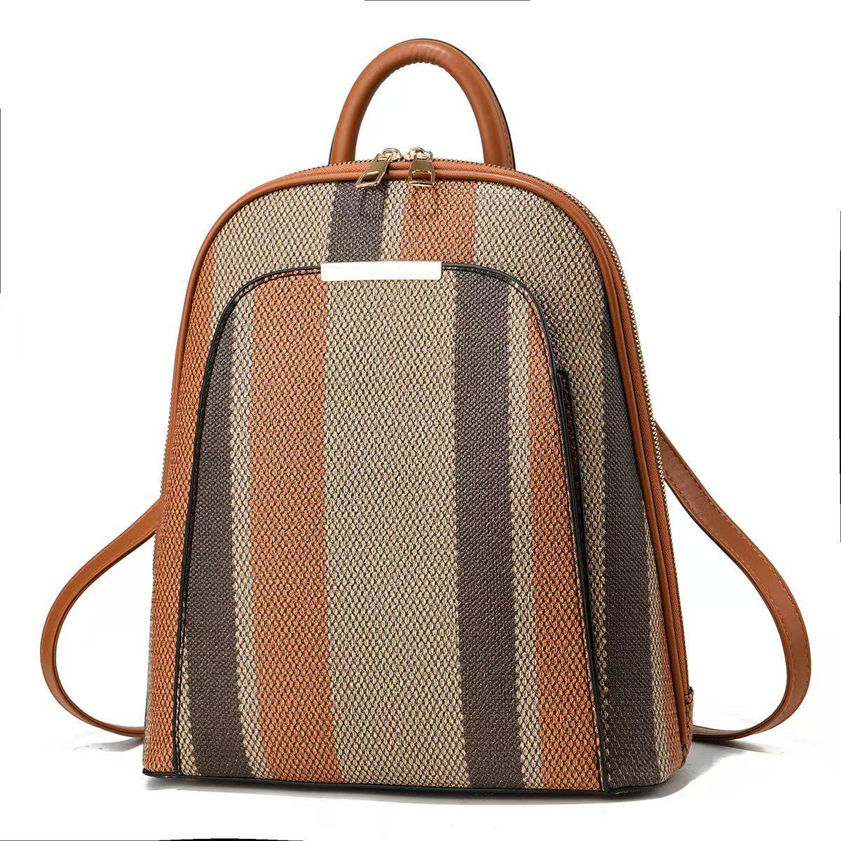 Backpacking travel storage backpack large capacity striped contrasting bag lightweight travel quality 26*12*31
Backpacking travel storage backpack large capacity striped contrasting bag lightweight travel quality 26*12*31