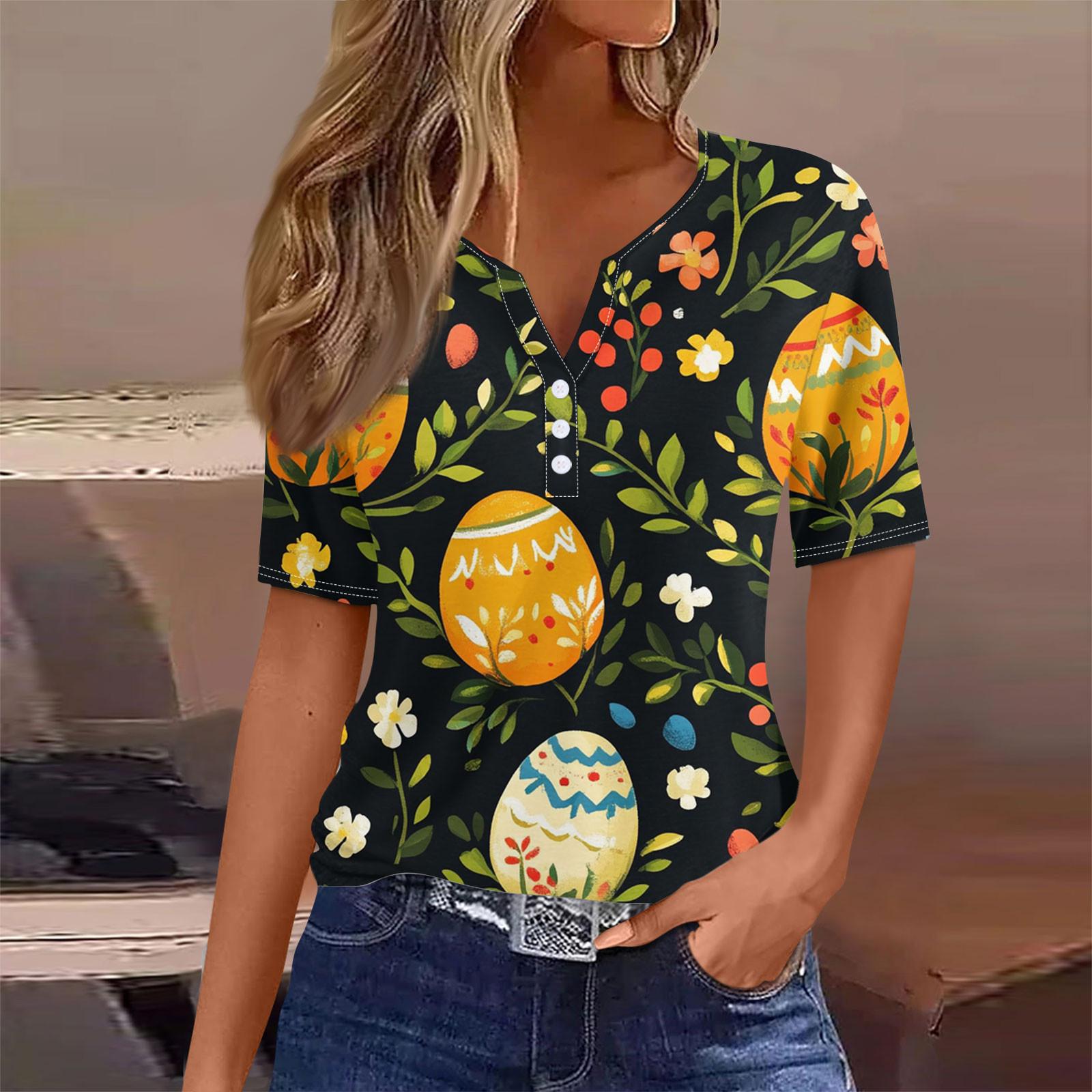 Женская мода повседневная винтажная пасхальная футболка с V-образным вырезом и коротким рукавом с декоративными пуговицами XL жёлтый
Женская мода повседневная винтажная пасхальная футболка с V-образным вырезом и коротким рукавом с декоративными пуговицами XL жёлтый