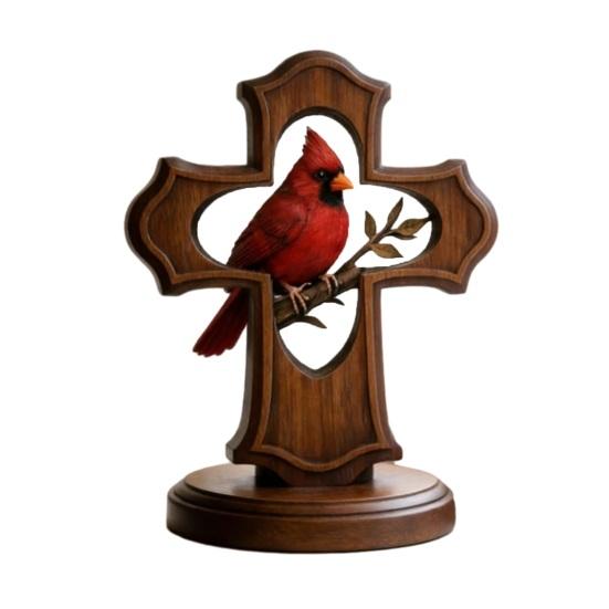 Red Bird Crucifix Figurine Handcrafted Resin Tabletop Ornament with Crimson Color And Olive Branch
Red Bird Crucifix Figurine Handcrafted Resin Tabletop Ornament with Crimson Color And Olive Branch