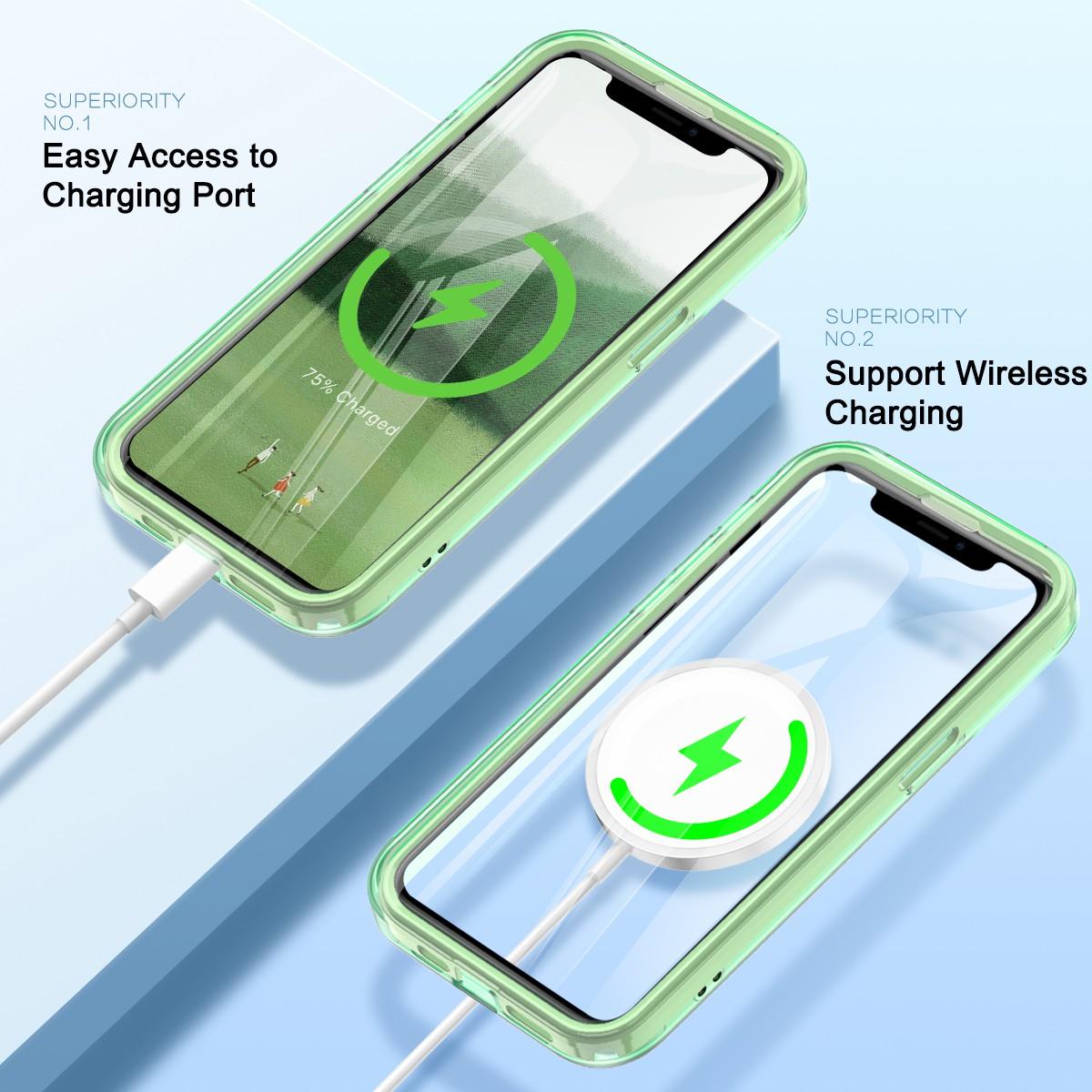 For iPhone 11 Pro Max Case Compatible with MagSafe Front/Back Full Protection Clear Phone Case Green
For iPhone 11 Pro Max Case Compatible with MagSafe Front/Back Full Protection Clear Phone Case Green