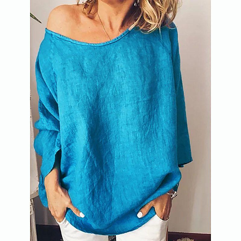 In-Stock Cotton and Linen Tops Amazon Ebay European and American Women s Clothing Cotton and Linen Solid Color Loose Tops T-Shirts Blue M
In-Stock Cotton and Linen Tops Amazon Ebay European and American Women s Clothing Cotton and Linen Solid Color Loose Tops T-Shirts Blue M