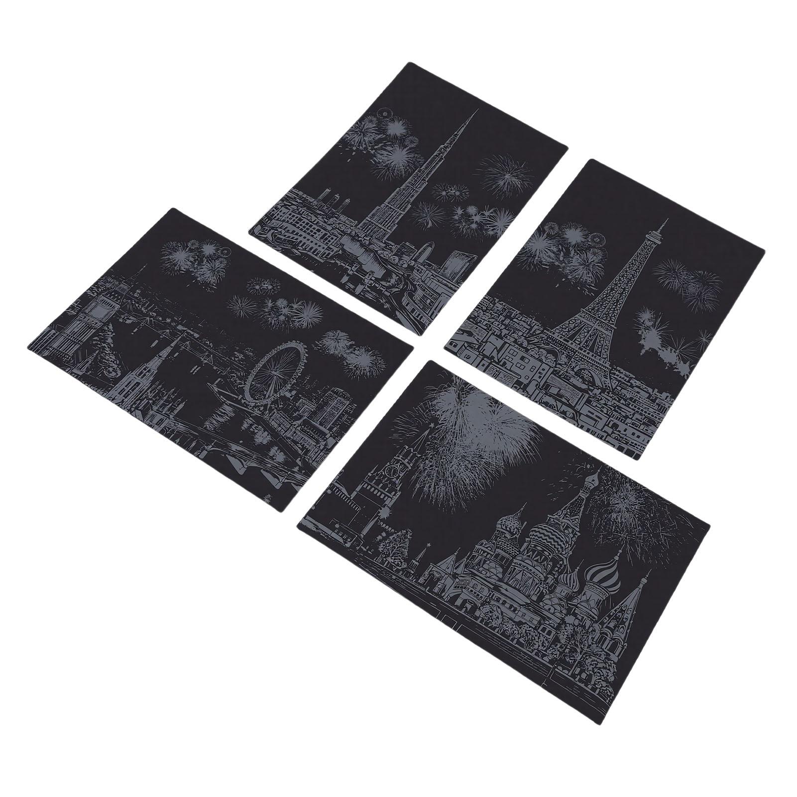4 Pcs Scratch Paper City Night View Building Series Colorful Scratch Off Paper with Pen for Craft A4 Firework Moscow A4
4 Pcs Scratch Paper City Night View Building Series Colorful Scratch Off Paper with Pen for Craft A4 Firework Moscow A4