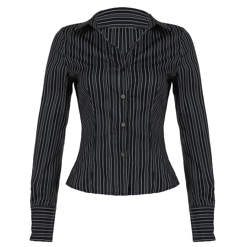 Топ с V-образным вырезом Slim Fit Slim Trendy, тонкая черная рубашка в полоску для женщин S чёрный
Топ с V-образным вырезом Slim Fit Slim Trendy, тонкая черная рубашка в полоску для женщин S чёрный