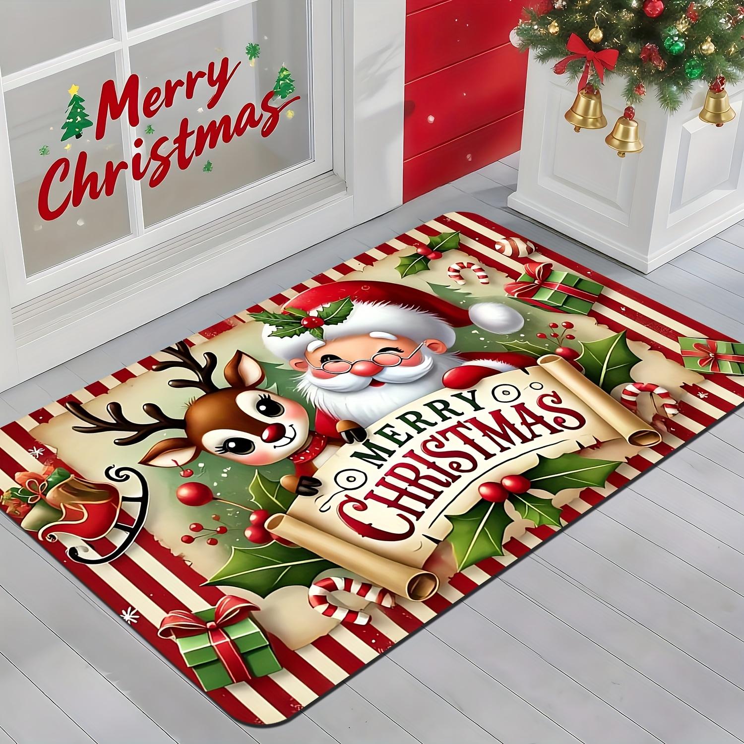 Santa Claus Reindeer Merry Christmas Doormat, Festive Holiday Welcome Rug, Machine Washable Flannel Entryway Door Carpet 40x60cm
Santa Claus Reindeer Merry Christmas Doormat, Festive Holiday Welcome Rug, Machine Washable Flannel Entryway Door Carpet 40x60cm