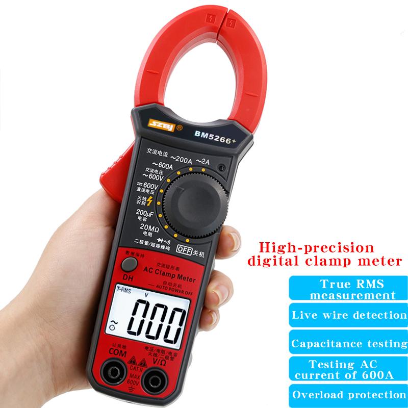SZBJ BM5266+ Цифровий мультиметр-кліщі Вимірювач змінного струму Універсальний вимірювач ємності
SZBJ BM5266+ Цифровий мультиметр-кліщі Вимірювач змінного струму Універсальний вимірювач ємності