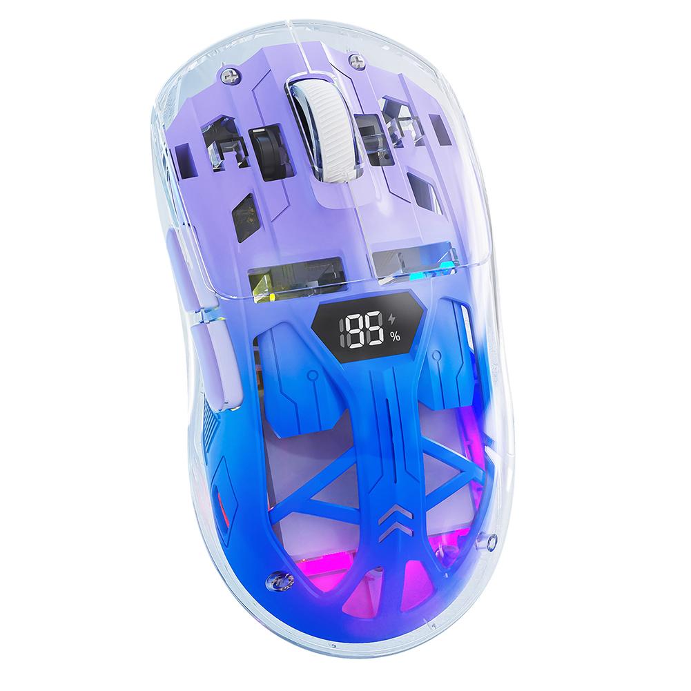 Transparent Mice 2.4GHz+BT5.0 Wireless Gaming Mouse Digital Display Multi Device Connection 5 Level DPI for Laptop/Phone/PC/ фіолетовий
Transparent Mice 2.4GHz+BT5.0 Wireless Gaming Mouse Digital Display Multi Device Connection 5 Level DPI for Laptop/Phone/PC/ фіолетовий