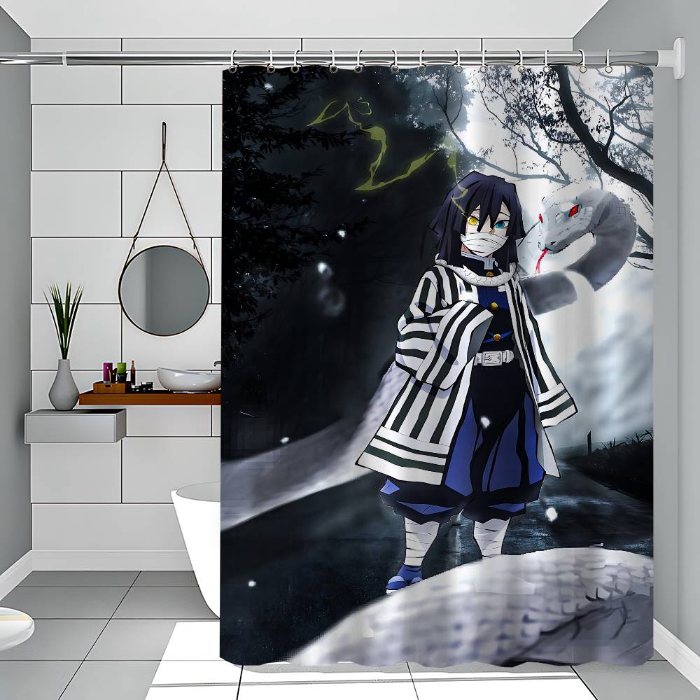 Obanai Iguro Polyester Shower Curtain Waterproof Rust Resistant Grommet Easy Care Wipe Clean Durable 90x180 cm
Obanai Iguro Polyester Shower Curtain Waterproof Rust Resistant Grommet Easy Care Wipe Clean Durable 90x180 cm