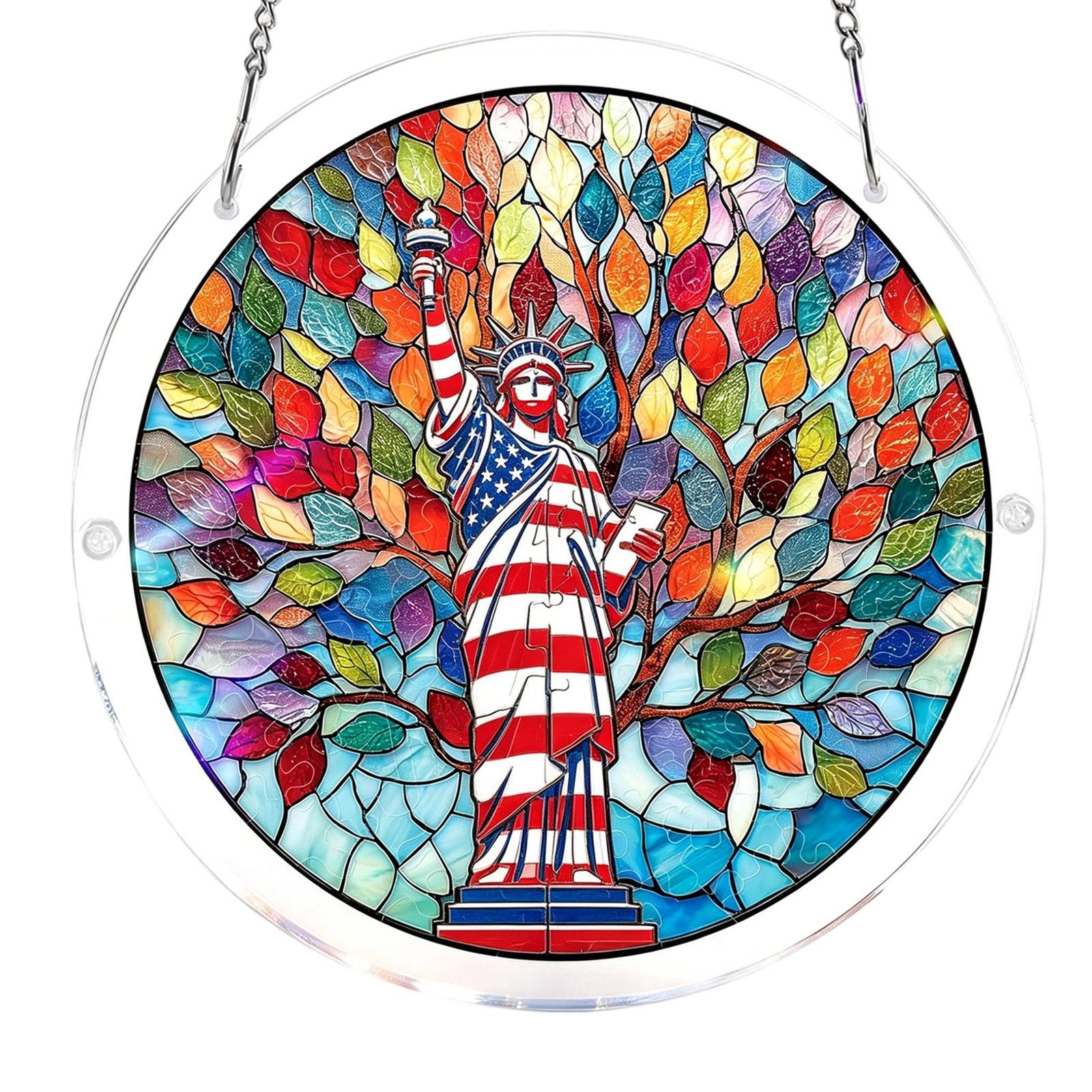 83 Piece Acrylic Puzzle Hanging Ornament Stained Glass Style Statue of Liberty Design Decorative Window Suncatcher Indoor Outdoor Display One Size
83 Piece Acrylic Puzzle Hanging Ornament Stained Glass Style Statue of Liberty Design Decorative Window Suncatcher Indoor Outdoor Display One Size