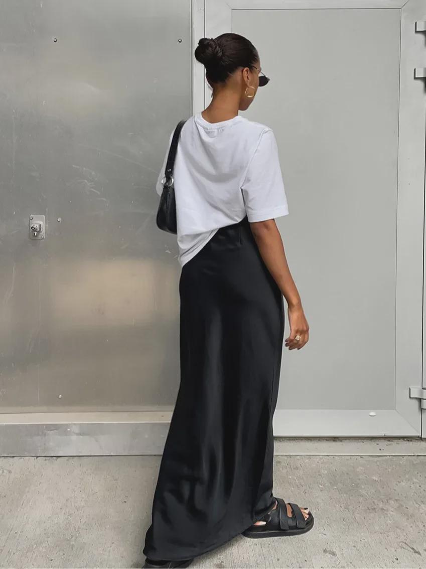 2024 Spring/Summer Women s Faux Silk Bodycon Satin Midi Skirt - European & American Casual Style Large синій
2024 Spring/Summer Women s Faux Silk Bodycon Satin Midi Skirt - European & American Casual Style Large синій