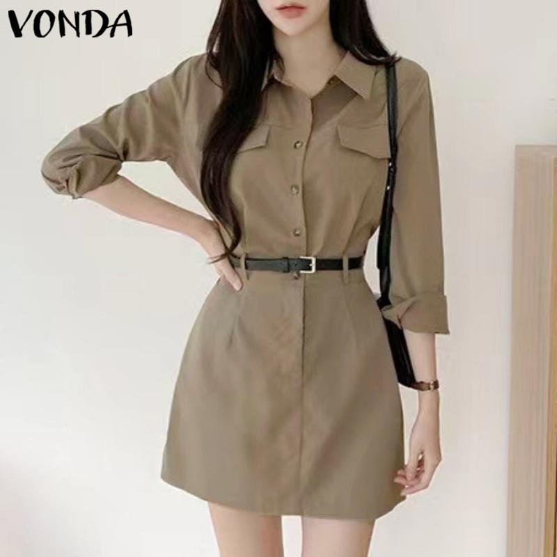 VONDA популярное летнее женское однотонное короткое платье
VONDA популярное летнее женское однотонное короткое платье