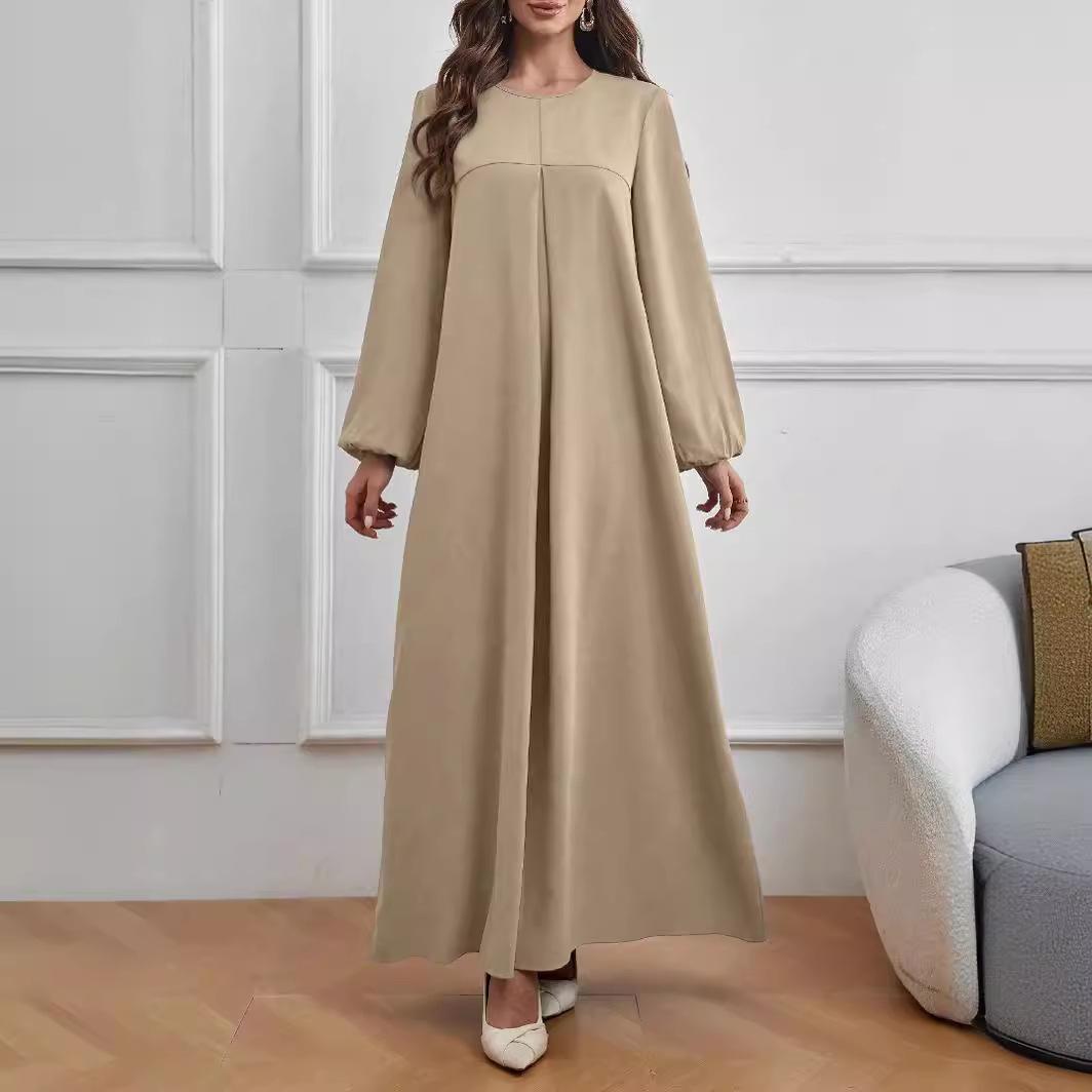 Женское однотонное длинное темпераментное свободное повседневное платье больших размеров XL хаки
Женское однотонное длинное темпераментное свободное повседневное платье больших размеров XL хаки