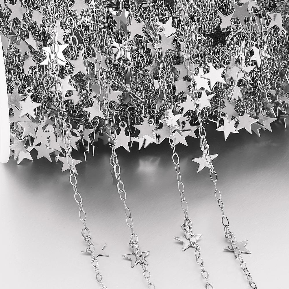 2Meters 1Meter Stainless Steel Moon Star Round Disc Link Chain Dangle Charm Chains for Necklace Jewelry Making DIY Waterproof 1Meter
2Meters 1Meter Stainless Steel Moon Star Round Disc Link Chain Dangle Charm Chains for Necklace Jewelry Making DIY Waterproof 1Meter