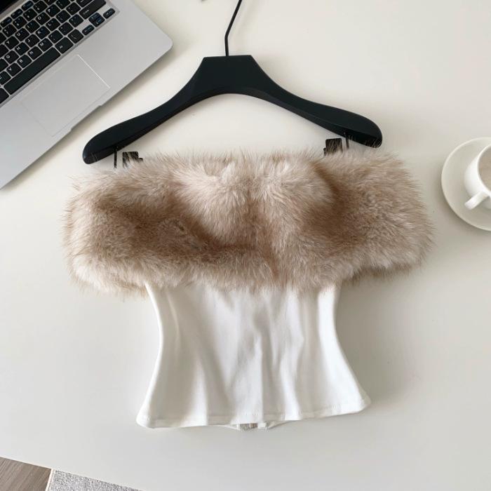 Women s Off-the-Shoulder Fuzzy Patchwork Camisole: Sexy Autumn/Winter Base Layer Top Large білий
Women s Off-the-Shoulder Fuzzy Patchwork Camisole: Sexy Autumn/Winter Base Layer Top Large білий
