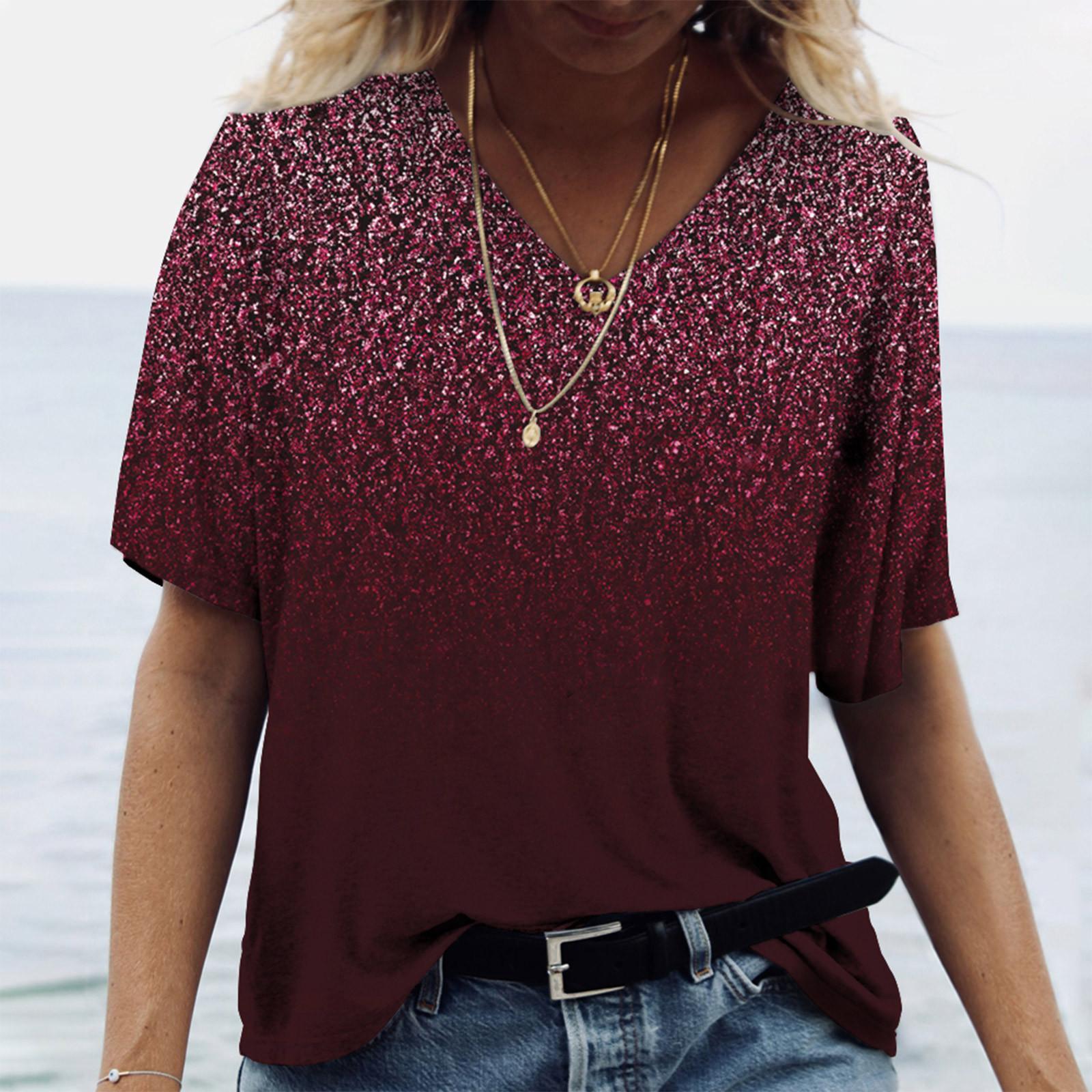 Women s Fashion Casual Printed V-Neck Short Sleeve Top Blouse XL винний
Women s Fashion Casual Printed V-Neck Short Sleeve Top Blouse XL винний