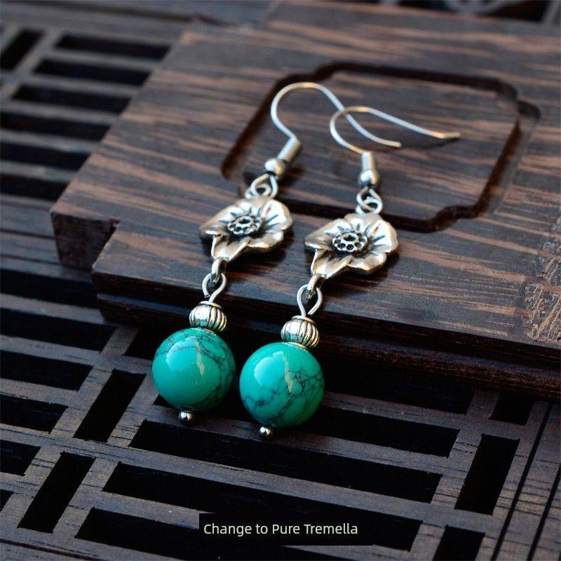 Yunnan Original Tibetan Ornament Turquoise Dingzhen Earrings c35 pure steel ear hook
Yunnan Original Tibetan Ornament Turquoise Dingzhen Earrings c35 pure steel ear hook