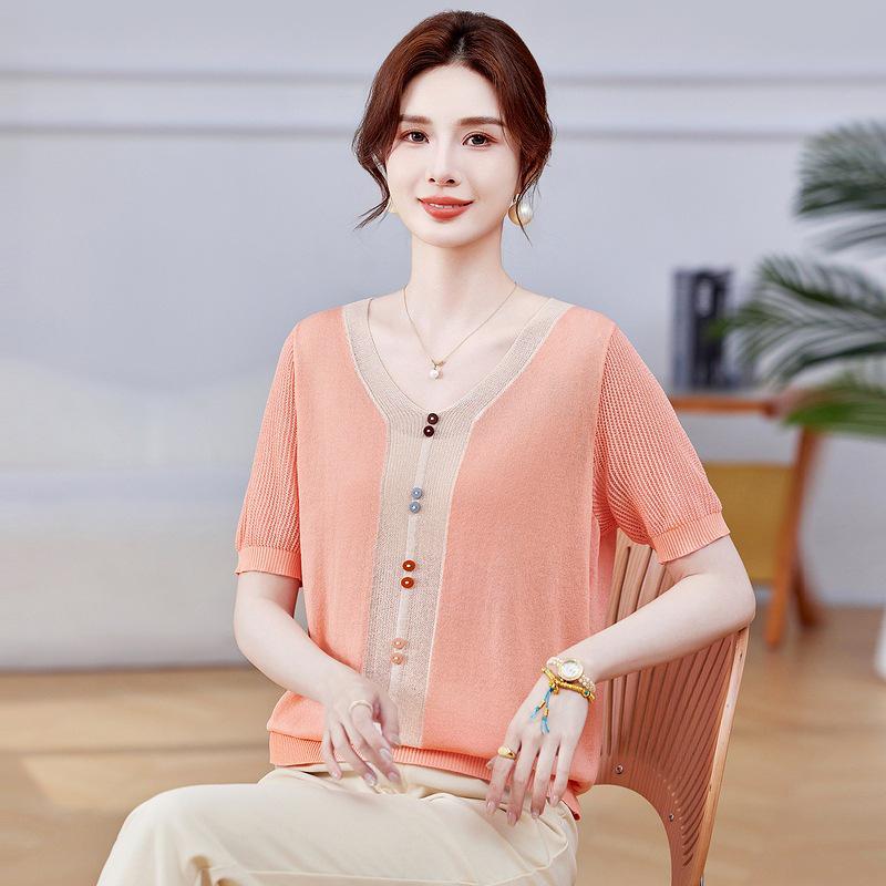 Mother’s Day Stylish Ice Silk Short-Sleeved T-shirt for Middle-Aged and Elderly Women - Summer 2026 Edition 4XL (recommended for 68-75 kg) оранжевый/розовый
Mother’s Day Stylish Ice Silk Short-Sleeved T-shirt for Middle-Aged and Elderly Women - Summer 2026 Edition 4XL (recommended for 68-75 kg) оранжевый/розовый