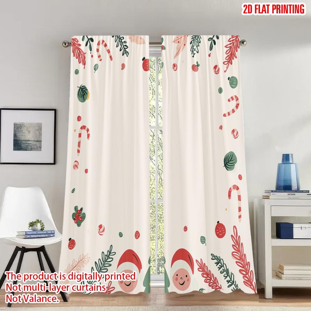 Flat Printing Fashionable Christmas Curtains Santa Hat Tree Candy Digital Printed Polyester Drapes Holiday Set Of 2 Made W100*H70(CM)-Hooks&2PCS
Flat Printing Fashionable Christmas Curtains Santa Hat Tree Candy Digital Printed Polyester Drapes Holiday Set Of 2 Made W100*H70(CM)-Hooks&2PCS