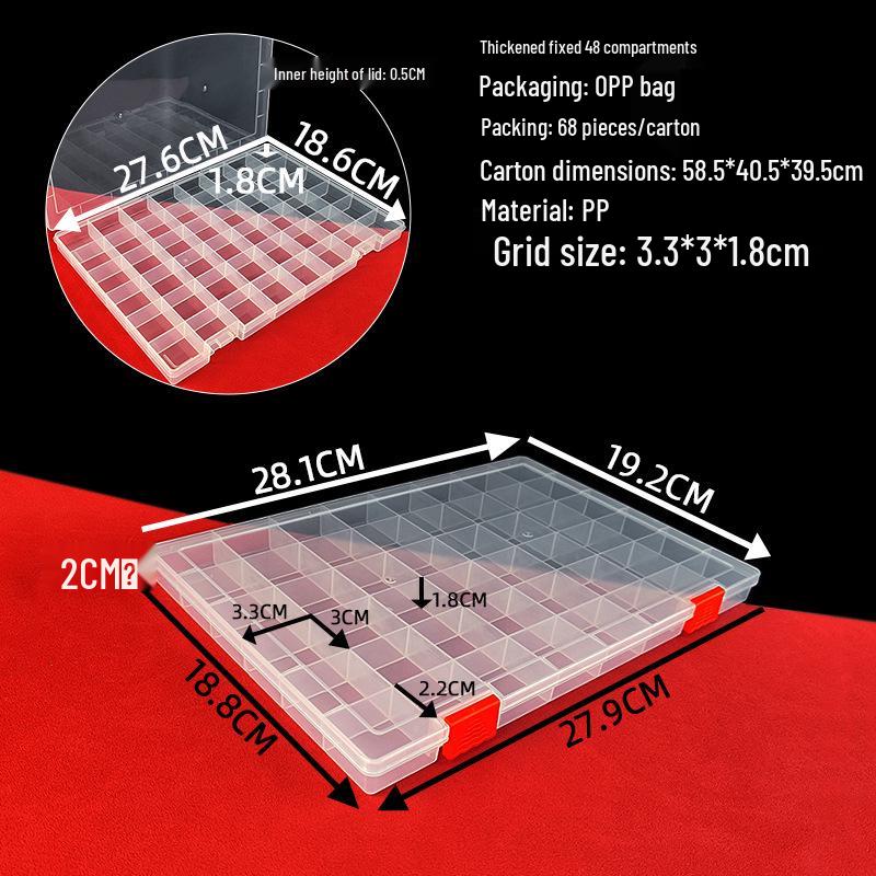 48-Grid Thickened Transparent Storage Box for DIY Stickers & Fishing Gear
48-Grid Thickened Transparent Storage Box for DIY Stickers & Fishing Gear
